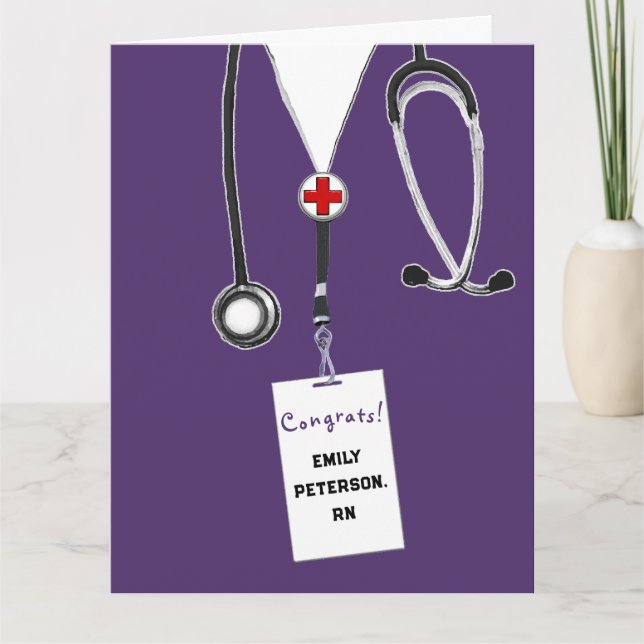 Krankenpflegeheim RN Nurse Abschluss Card Karte (Vorderseite)