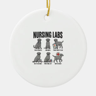Krankenpflegelabore Hund Medizinischer Wortwitz Ve Keramik Ornament