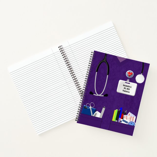 Krankenpflegeposten in Lila Personalisierten Notizbuch (Innenseite)