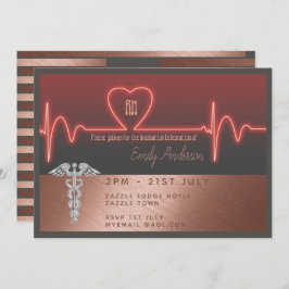 Krankenpfleger Abschluss Einladung - Rose Gold Met