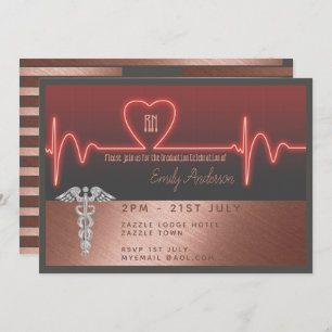 Krankenpfleger Abschluss Einladung - Rose Gold Met