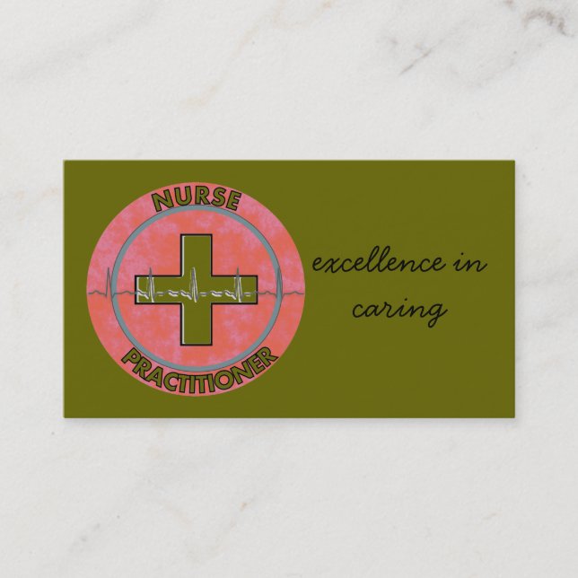Krankenpfleger Business Cards Grünes Olivenöl Visitenkarte (Vorderseite)