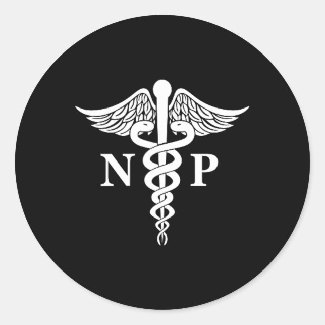 Krankenpfleger Caduceus Medical Symbol Pocket Runder Aufkleber (Vorderseite)