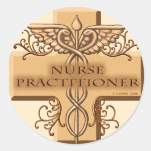 Krankenpfleger Cross Caduceus Runder Aufkleber