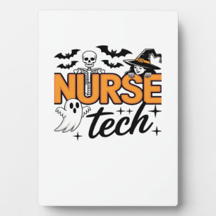 Krankenpfleger - Halloween - mit Skelett, Hexe und Fotoplatte
