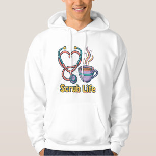 Krankenpfleger Hoodie mit Scrub Life Design
