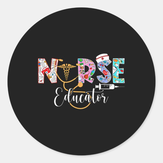 Krankenpfleger Kurlehrer Stethosco Runder Aufkleber (Vorderseite)