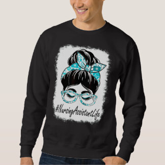 Krankenpfleger Messy Bun gebleicht Weltgesundheit Sweatshirt