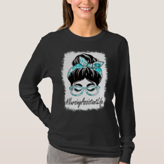 Krankenpfleger Messy Bun gebleicht Weltgesundheit T-Shirt