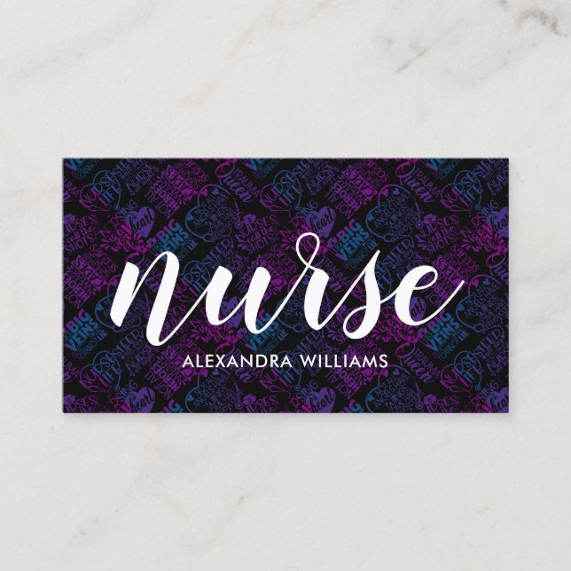 Krankenpfleger Moderne Medizin Black Business Card Visitenkarte (Vorderseite)