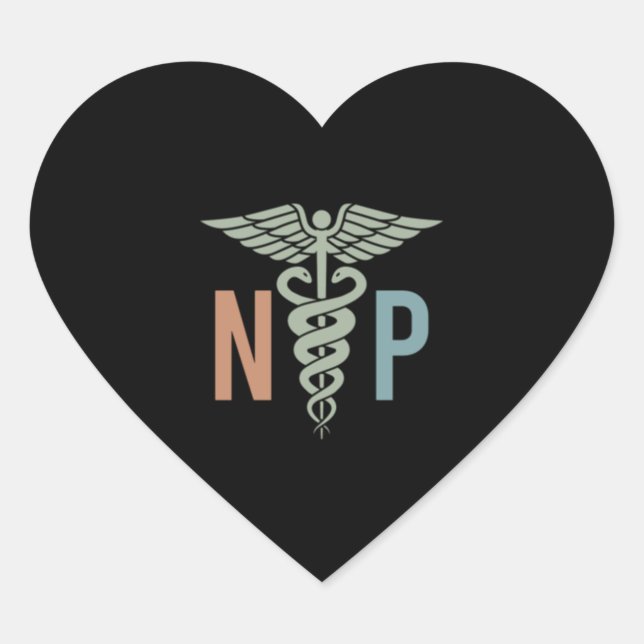 Krankenpfleger NP Nursing School Grad Herz-Aufkleber (Vorderseite)