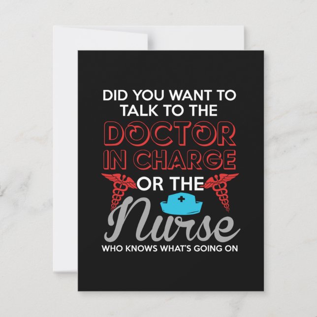 Krankenpfleger oder Krankenschwester Mitteilungskarte (Vorderseite)