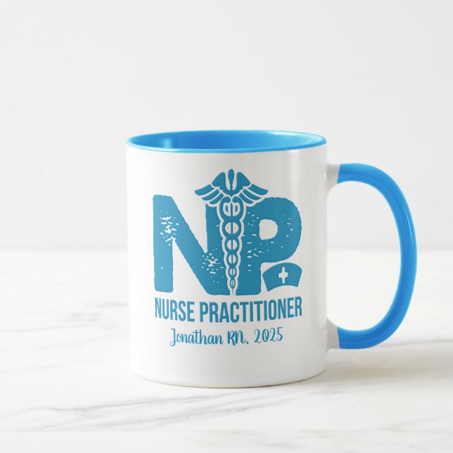 Krankenpfleger Personalisierter Blaukaffee Tasse (Rechts)