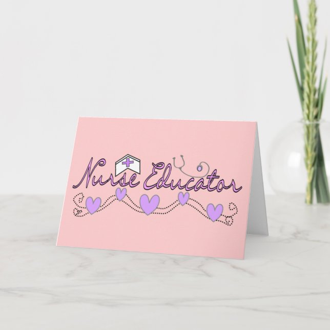Krankenpfleger Pink Herzdesign Karte (Vorderseite)