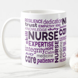 Krankenpfleger schätzen violette Typografie-Schätz Kaffeetasse