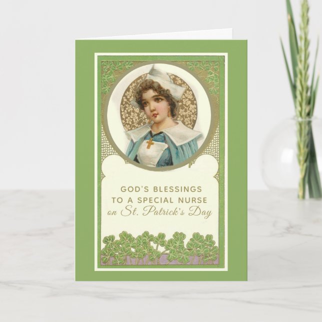 Krankenpfleger St. Patrick's Day Segen Gebet Karte (Vorderseite)