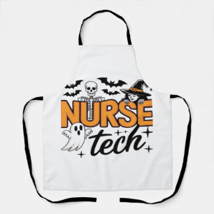 Krankenpfleger Tech - Halloween - mit Skelett, Hex Schürze
