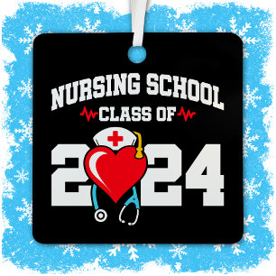 Krankenpflegerakademie 2024 Abschluss für Krankenp Ornament Aus Metall