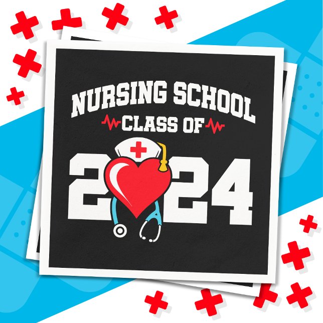 Krankenpflegerakademie 2024 Abschluss für Krankenp Serviette (Von Creator hochgeladen)
