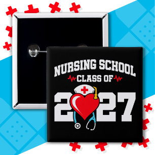 Krankenpflegerakademie 2027 Abschluss Nurse Button