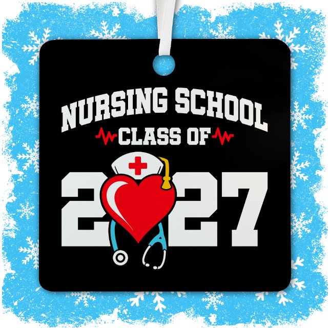 Krankenpflegerakademie 2027 Abschluss Nurse Ornament Aus Metall (Von Creator hochgeladen)
