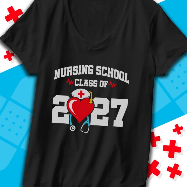 Krankenpflegerakademie 2027 Abschluss Nurse T-Shirt (Von Creator hochgeladen)