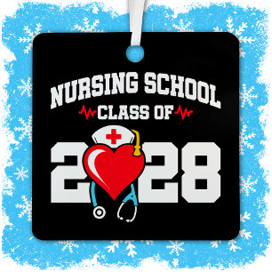 Krankenpflegerakademie 2028 Abschluss für Krankenp Ornament Aus Metall