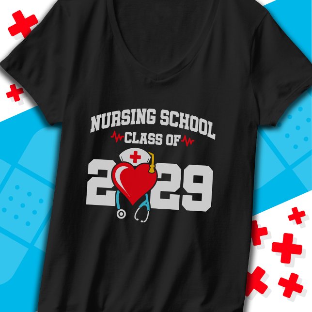 Krankenpflegerakademie 2029 Abschluss für Krankenp T-Shirt (Von Creator hochgeladen)