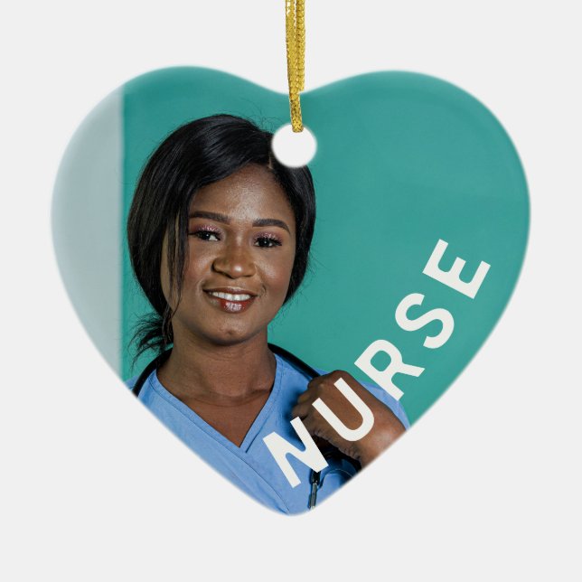Krankenpflegerin, ein typisches Foto Keramik Ornament (Vorne)