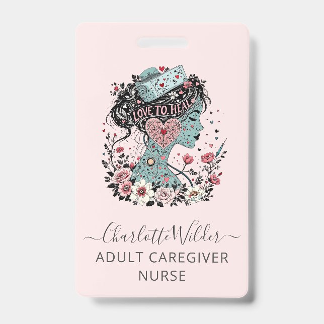 Krankenpflegerin Pink Ausweis (Vorderseite)