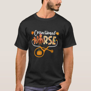 Krankenpflegerin Truthahn Stethoskop Kürbis Als T-Shirt