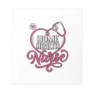 Krankenpflegerin zu Hause Pink Stethoskop-Shirt-De Notizblock