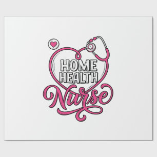 Krankenpflegerin zu Hause Rosa Stethoskop-Shirt-De Geschenkpapier
