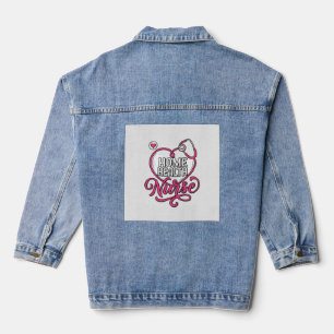 Krankenpflegerin zu Hause Rosa Stethoskop-Shirt-De Jeansjacke
