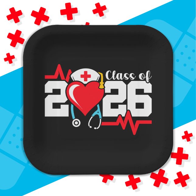 Krankenpflegerstudium 2026 Abschluss Nurse Pappteller (Von Creator hochgeladen)