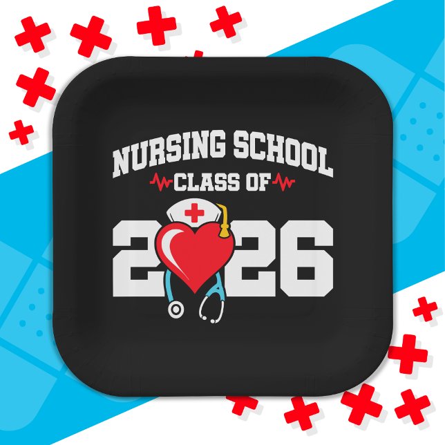 Krankenpflegerstudium 2026 Abschluss Nurse Pappteller (Von Creator hochgeladen)