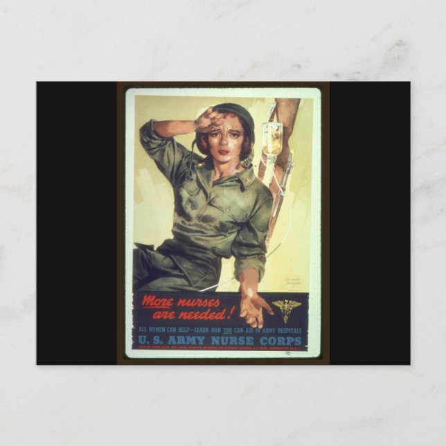 Krankenpflegeservice Poster WW ll - Vintage Kunst Postkarte (Vorderseite)