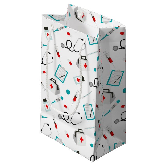 Krankenpflegeset Muster Party Tasche Kleine Geschenktüte (Vorderseite Schrägansicht)