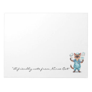 Krankenpflegeset Notepad mit Niedlichem Cat Holdin Notizblock