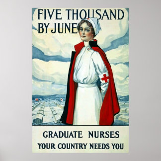 Krankenpflegestudium ~ Vintages WW1-Poster Poster