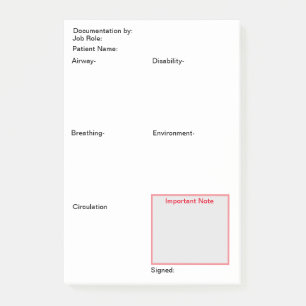 Krankenpflegeunterlagen nach dem Ausfüllen (vertik Post-it Klebezettel