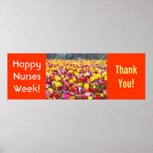 Krankenpflegewoche Dankeschön-Plakat Banner Tulpen Poster