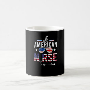 Krankenschwester 4. Juli Amerikanische Flagge Patr Kaffeetasse