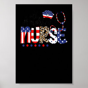 Krankenschwester 4. Juli Amerikanische Flagge Patr Poster