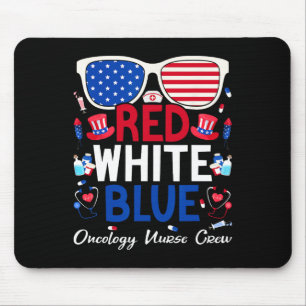 Krankenschwester 4. Juli Rot Weiß Blau Onkologie K Mousepad