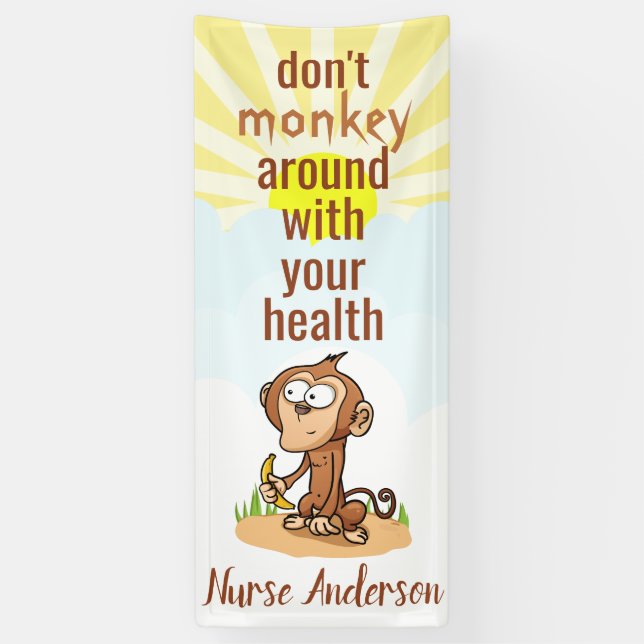 Krankenschwester; Affe nicht um Gesundheit; Person Banner (Vertikal)