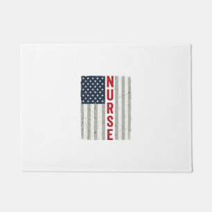 Krankenschwester Amerikanische Flagge Vintage Grav Fußmatte