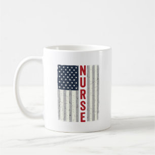 Krankenschwester Amerikanische Flagge Vintage Grav Kaffeetasse