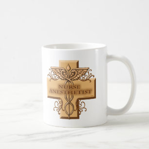 Krankenschwester Anästhesist Kreuz Caduceus Kaffeetasse
