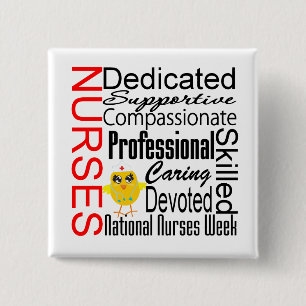 Krankenschwester-Anerkennungs-Collage: Button